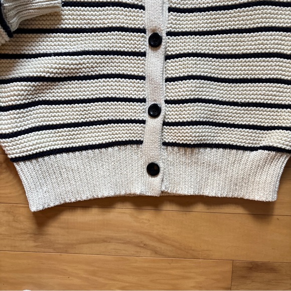 Alex Mill Stripe Cotton Sweater Button Front / Back Crewneck - Wear TWO ways! - Picture 10 of 15